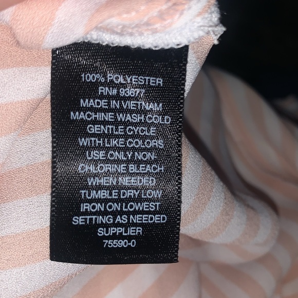Worthington Summer Pink Stripe Top Blouse Ties on sides Women’s Sz Medium - Picture 8 of 8